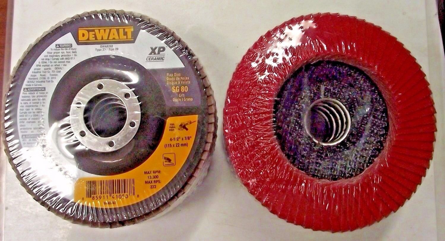 Dewalt DWA8282 4-1/2" x 7/8" 80Grit T29 XP Ceramic Flap Discs 10 Pack