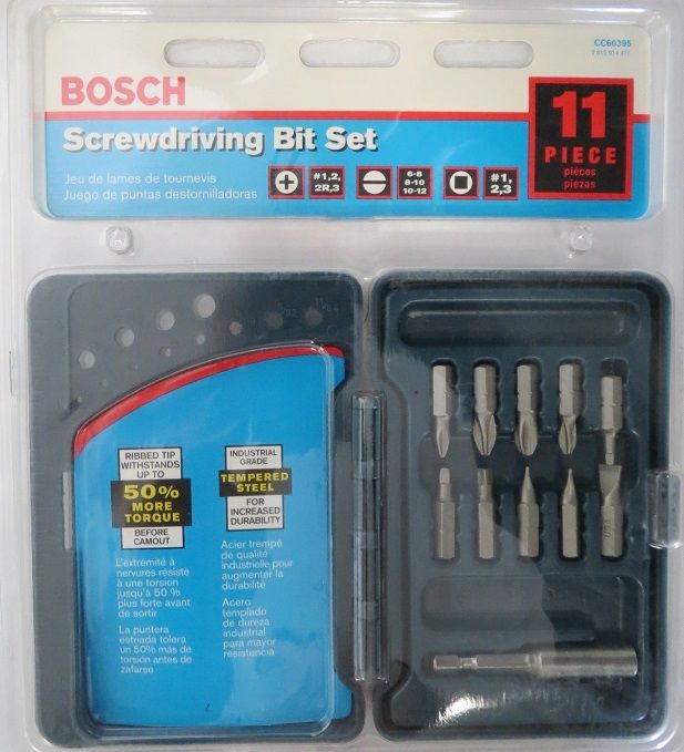 BOSCH CC60395 11 Piece Screwdriver Bit Set