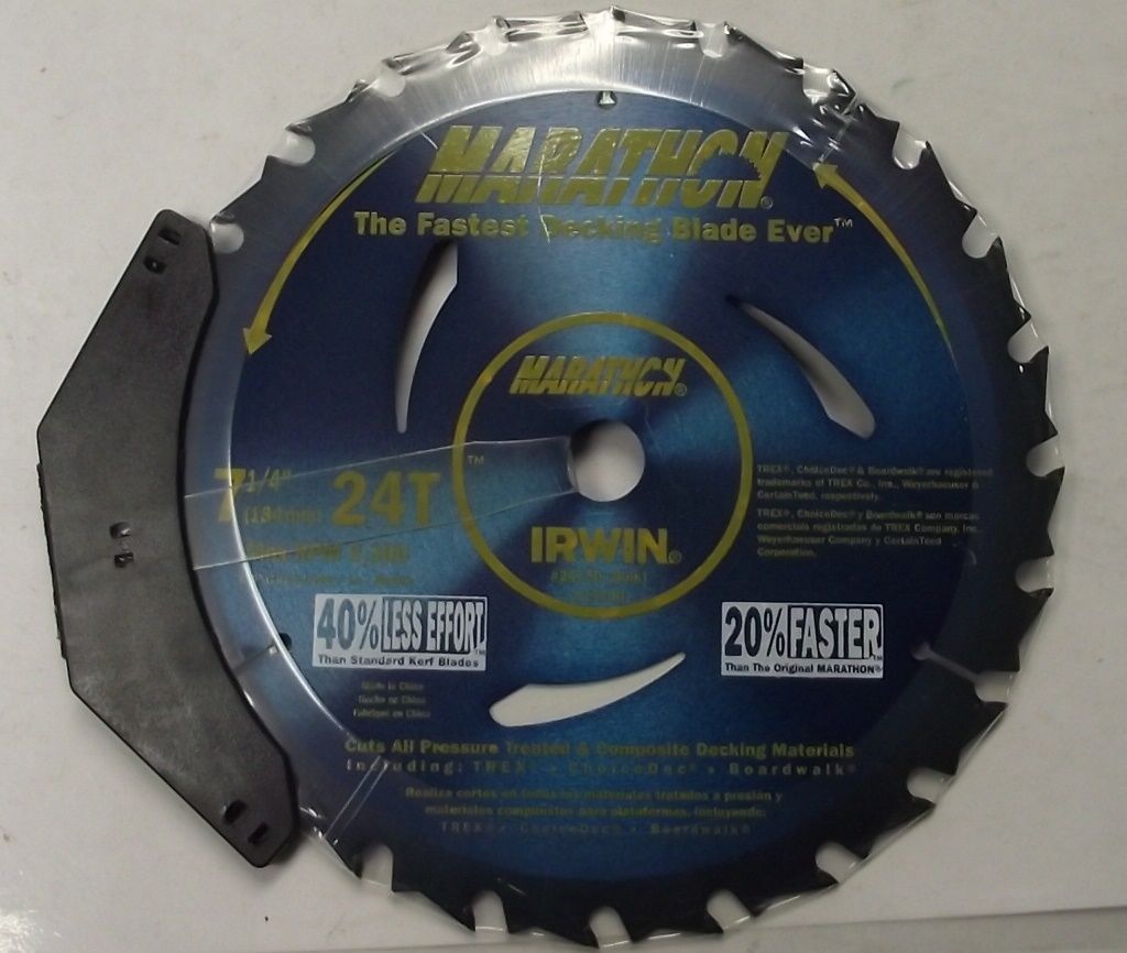 Irwin 24130PTL Marathon 7-1/4" x 24 Tooth Deck Saw Blade