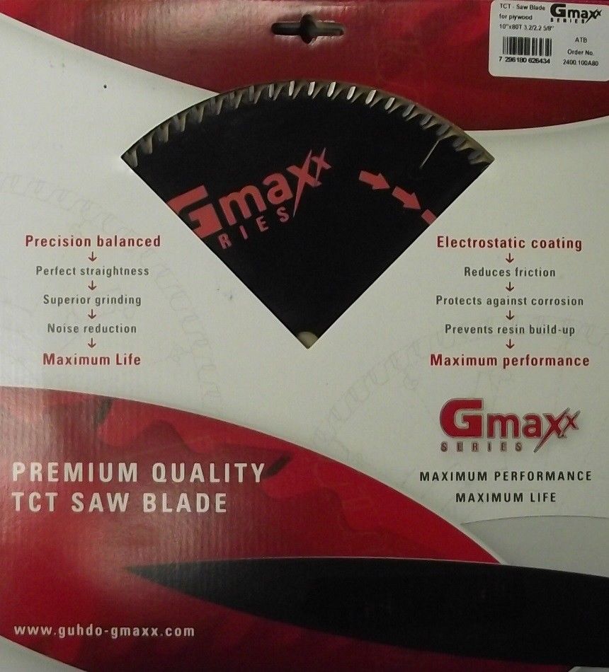 Gmaxx 2400.100A80 10" x 80 Tooth ATB Carbide Saw Blade Germany