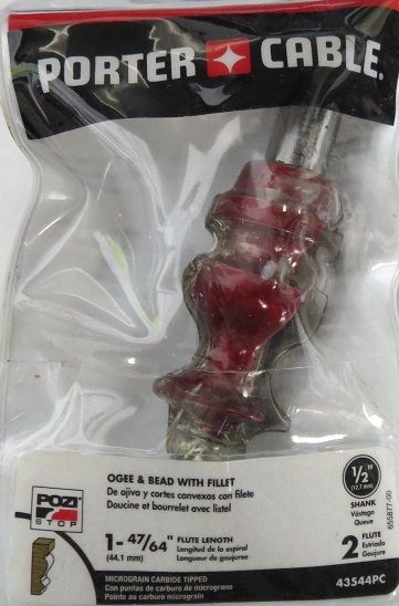 Porter-Cable 43544PC Ogee and Bead W/fillet 1/2" Shank