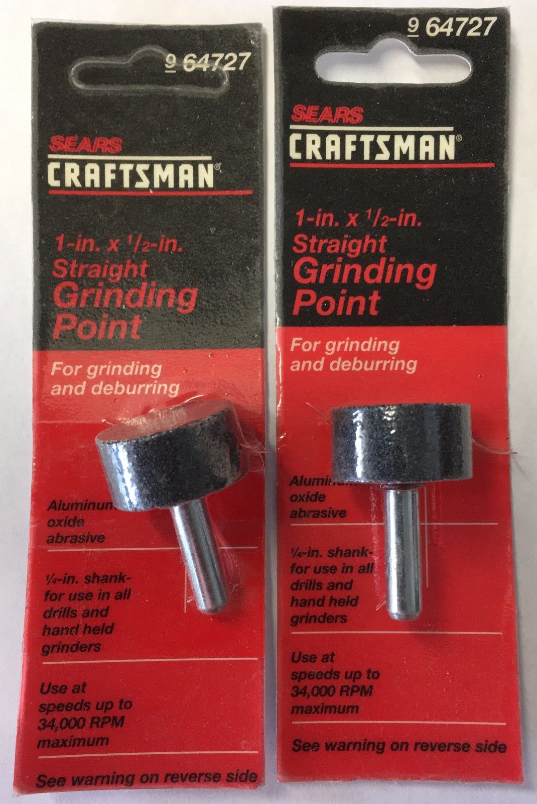 Craftsman 64727 Straight Grinding Point - 1" x 1/2" USA 2PKS