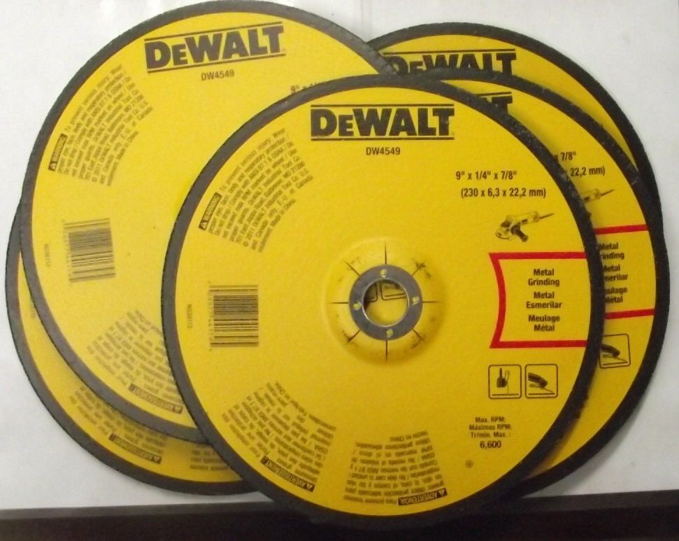 DEWALT DW4549 9" x 1/4" x 7/8" Fast Cut Metal Grinding Wheels 5pcs.