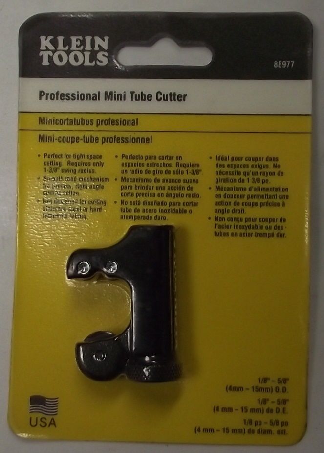 Klein Tools 88977 Professional Mini Tube Cutter 1/8" To 5/8" USA