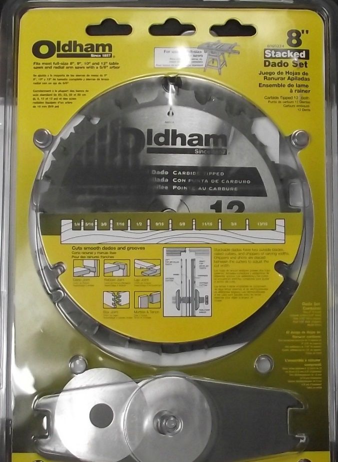 Oldham 8005224 8-Inch 12T Carbide General Purpose Stacked Dado Set