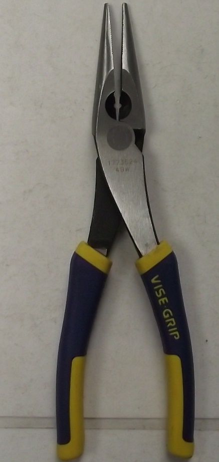 Irwin Vise-Grip 1773624 8" Steel Long Nose Pliers With 12 AWG Stripper BULK