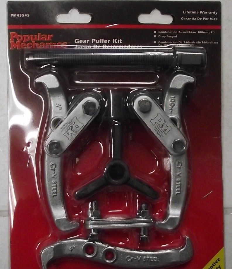 Popular Mechanics PM45545 Gear Puller Kit 2 & 3 Jaw 4"