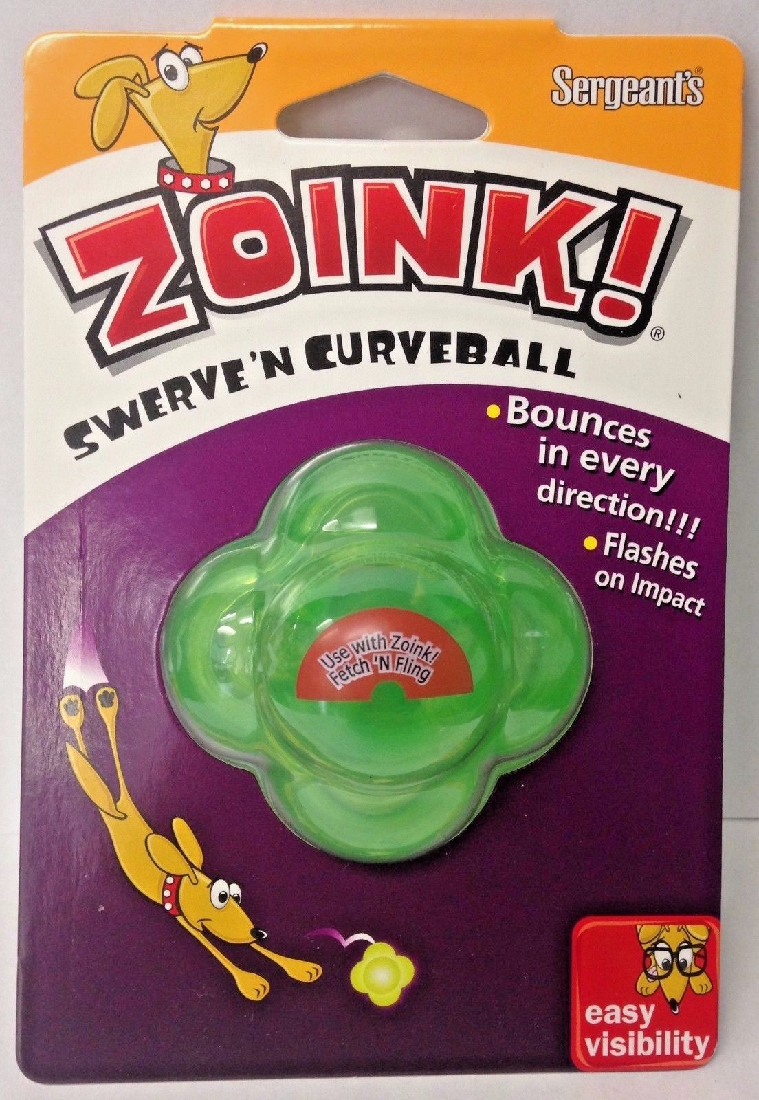 Sergeants Zoink! 3404 Swerve 'N Curveball Flashing Dog Toy