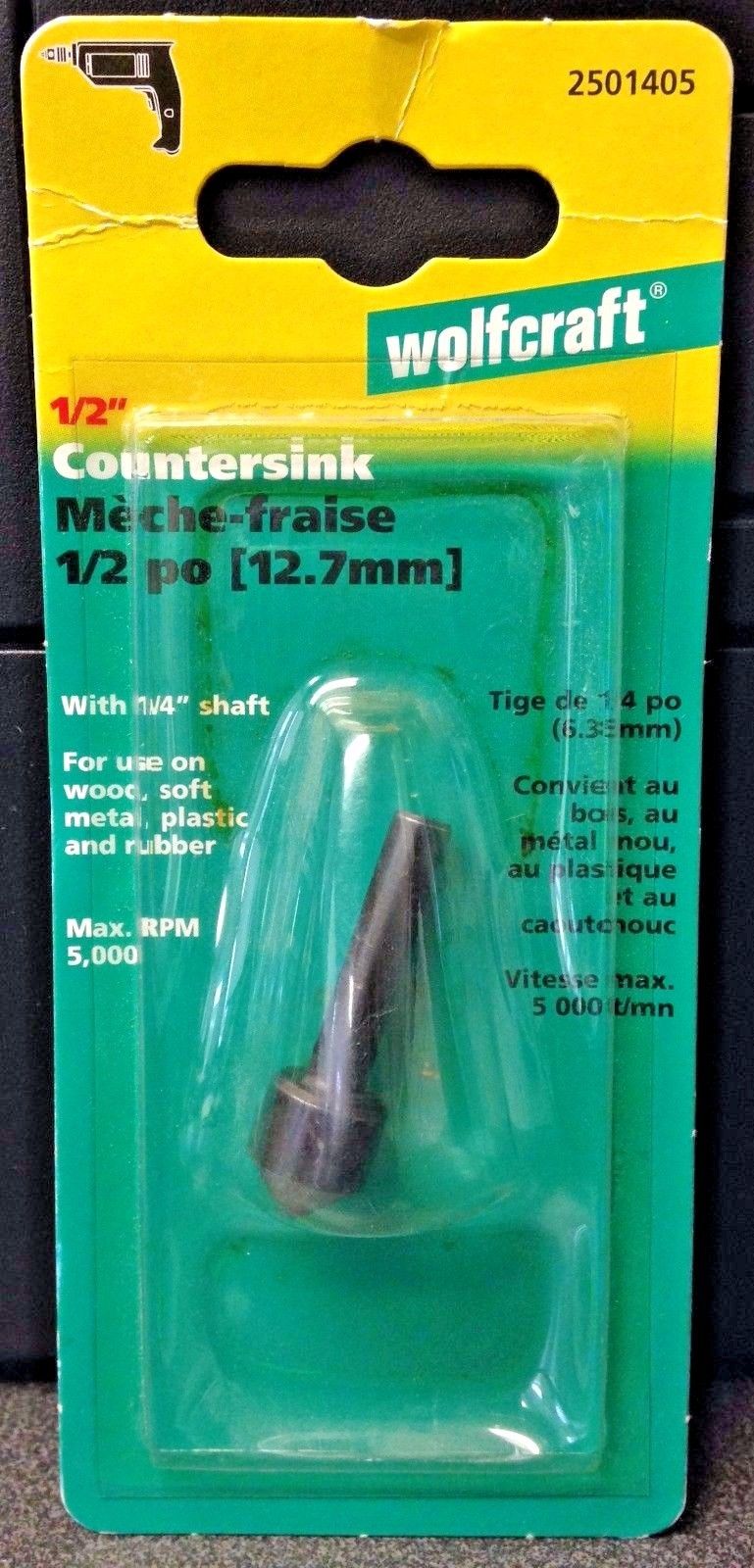 Wolfcraft 2501405 1/2" Countersink Made in Germany With 1/4" Shank