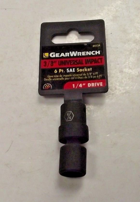Gearwrench 84154 3/8" Universal Impact Socket 1/4" Drive 6pt