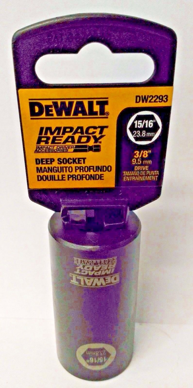 Dewalt DW2293 15/16" Impact Ready 6 Point Deep Socket 3/8" Drive