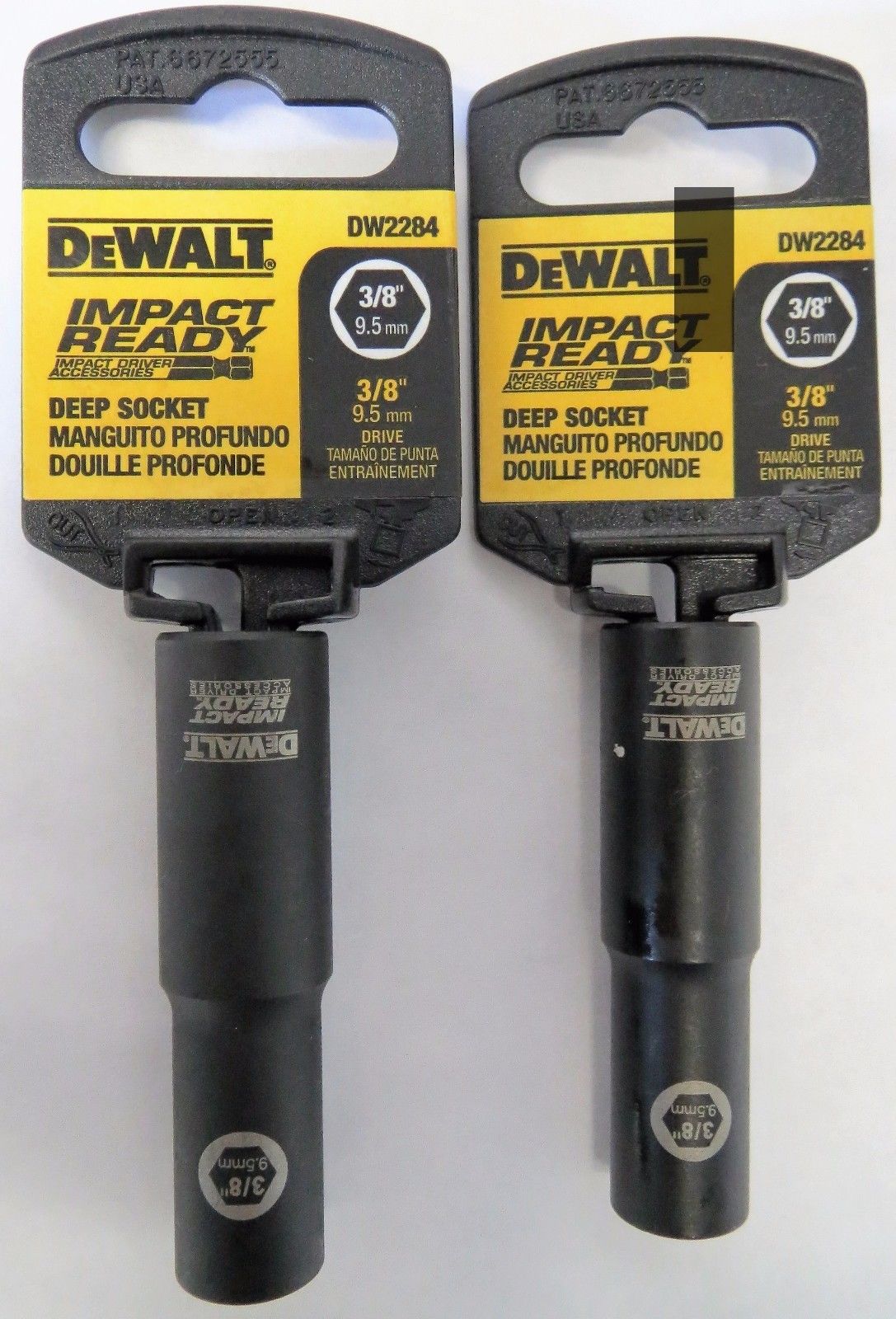 Dewalt DW2284 Impact Ready Deep Socket 3/8" 3/8 Dr (2pcs)