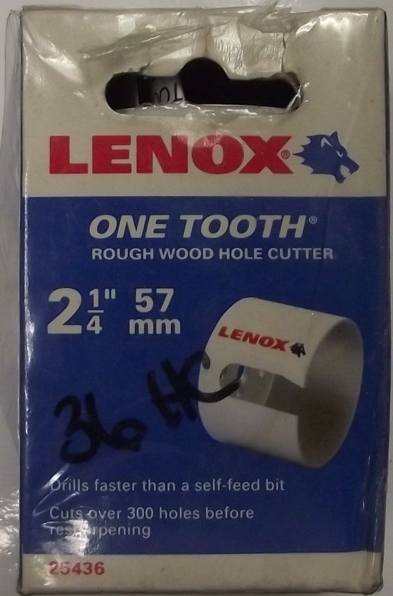 Lenox 25436 One Tooth Rough Wood Hole Cutter 2-1/4" 57mm