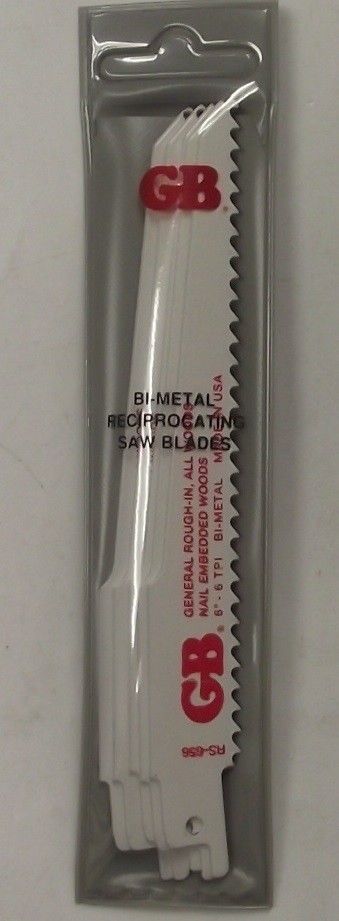 Gardner Bender 6" x 6tpi Recip Blade for Wood Bi-Metal 5pcs. RS-656 USA