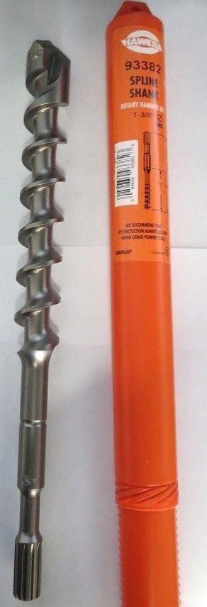 Hawera 93382 1-3/8" Spline Shank Rotary hammer Bit 11" x 16" Germany