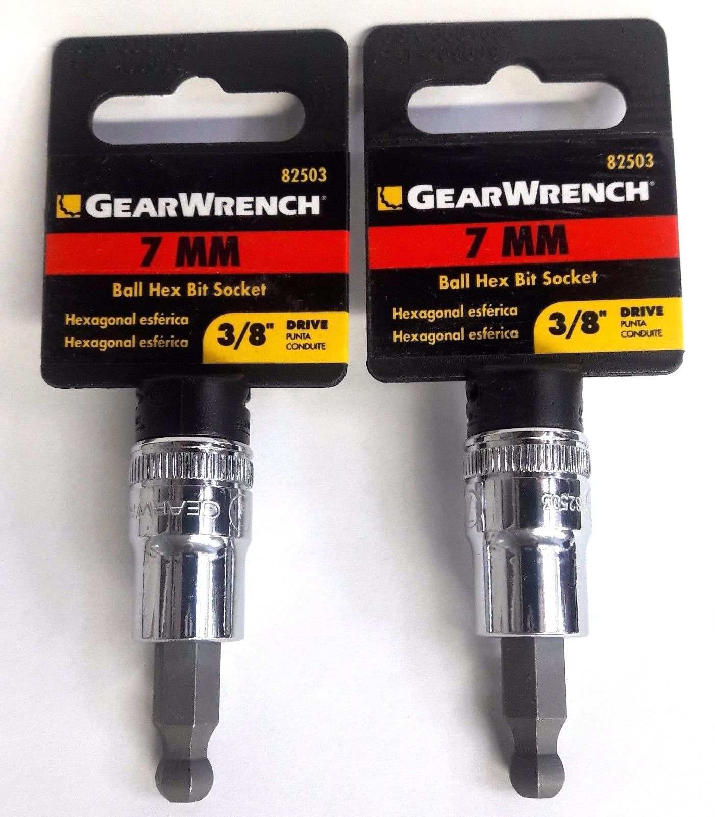 Gearwrench 7mm Ball Hex Bit Socket 3/8" Drive 82503 2PCS
