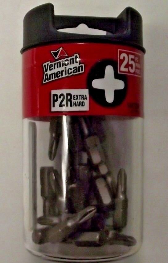 Vermont American VABT25P2R #2 Phillip Drywall Reduced Shank Screw Tips 25 Pack