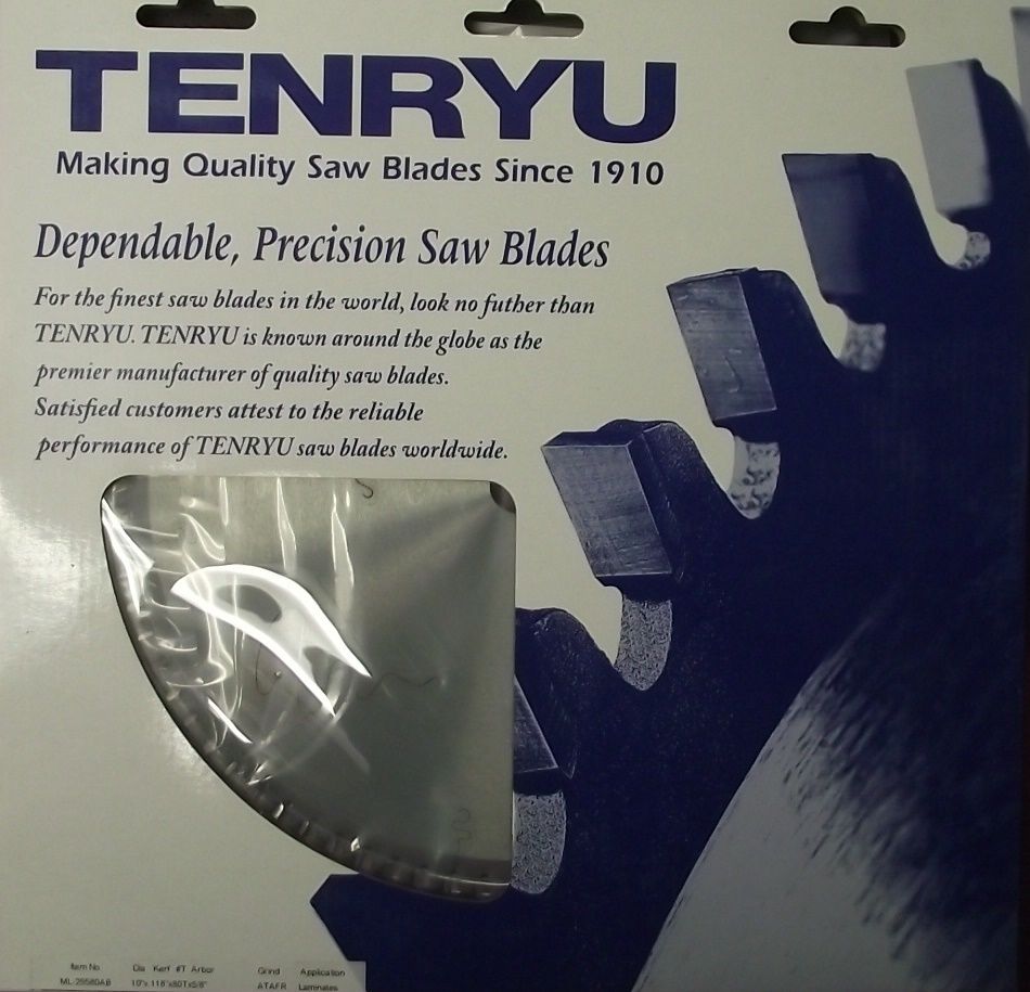 Tenryu ML-25580AB 10" x 80 Tooth Carbide Tipped Saw Blade ATAF