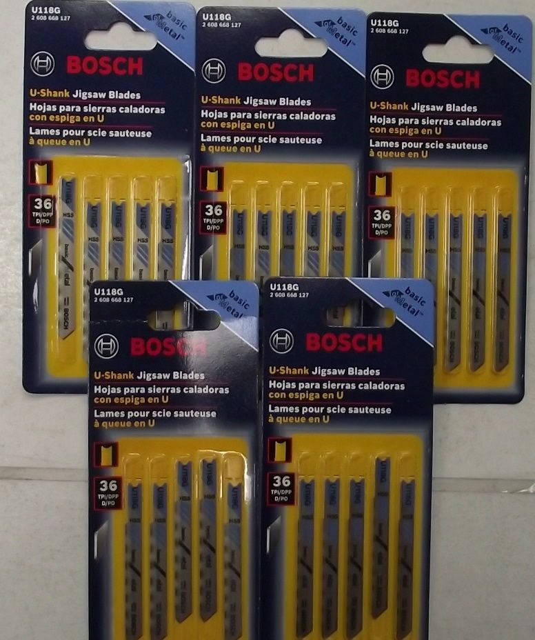Bosch U118G 2-3/4" 36TPI  HSS Universal Shank Jigsaw Blade 5 5-Packs