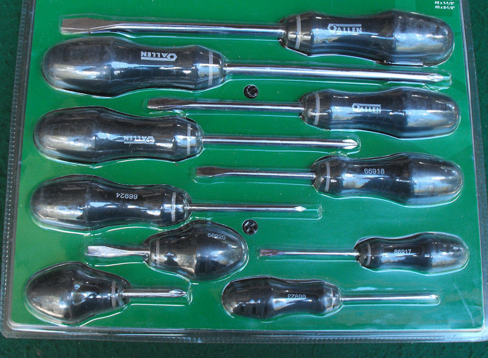 Allen 66617G 10 Piece Screwdriver Combination Set Phillips & Slotted