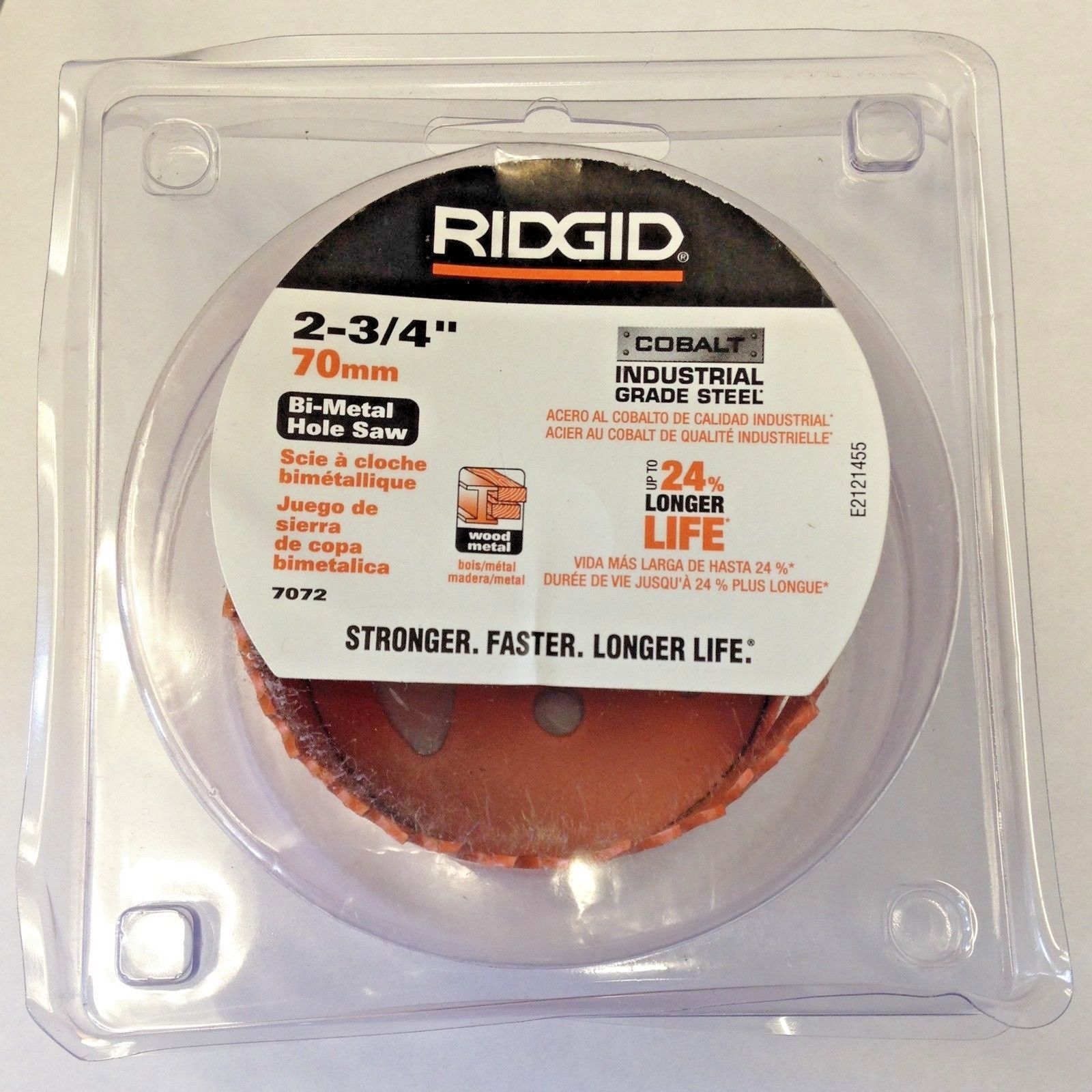 Ridgid 7072 2-3/4" Bi-Metal Hole Saw Cobalt Industrial Grade Steel