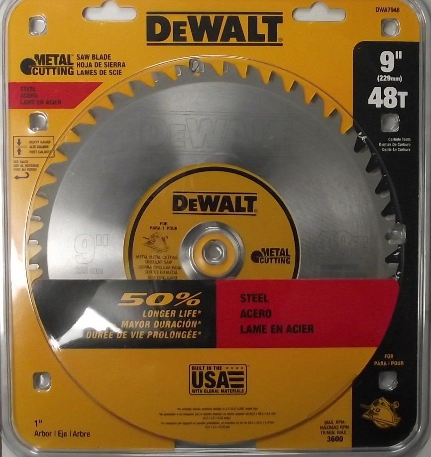Dewalt DWA7948 9" x 48 Tooth Metal Cutting Circular Saw Blade USA