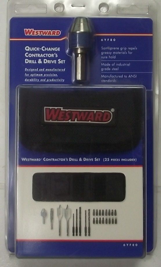 Westward 6YF80 Quick-Change Contractors 25pc Drill & Drive Set