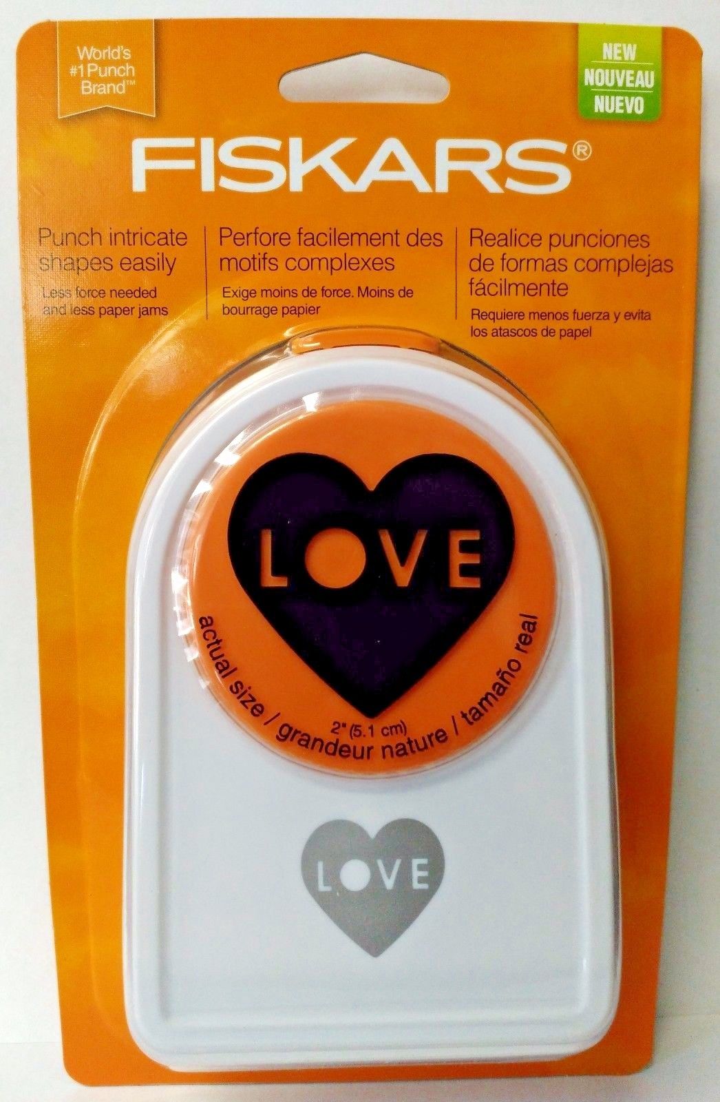 Fiskars 174680-1001 Love Heart Intricate Shape Punch 2"