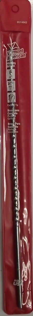 Vermont American 0514043 6mm x 300mm Straight Shank Masonry Drill Bit USA