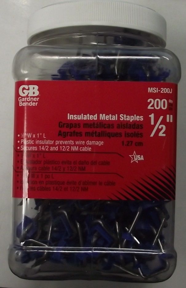 Gardner Bender MSI-200J 1/2" 200 Count Metal Insulated Cable Staples USA
