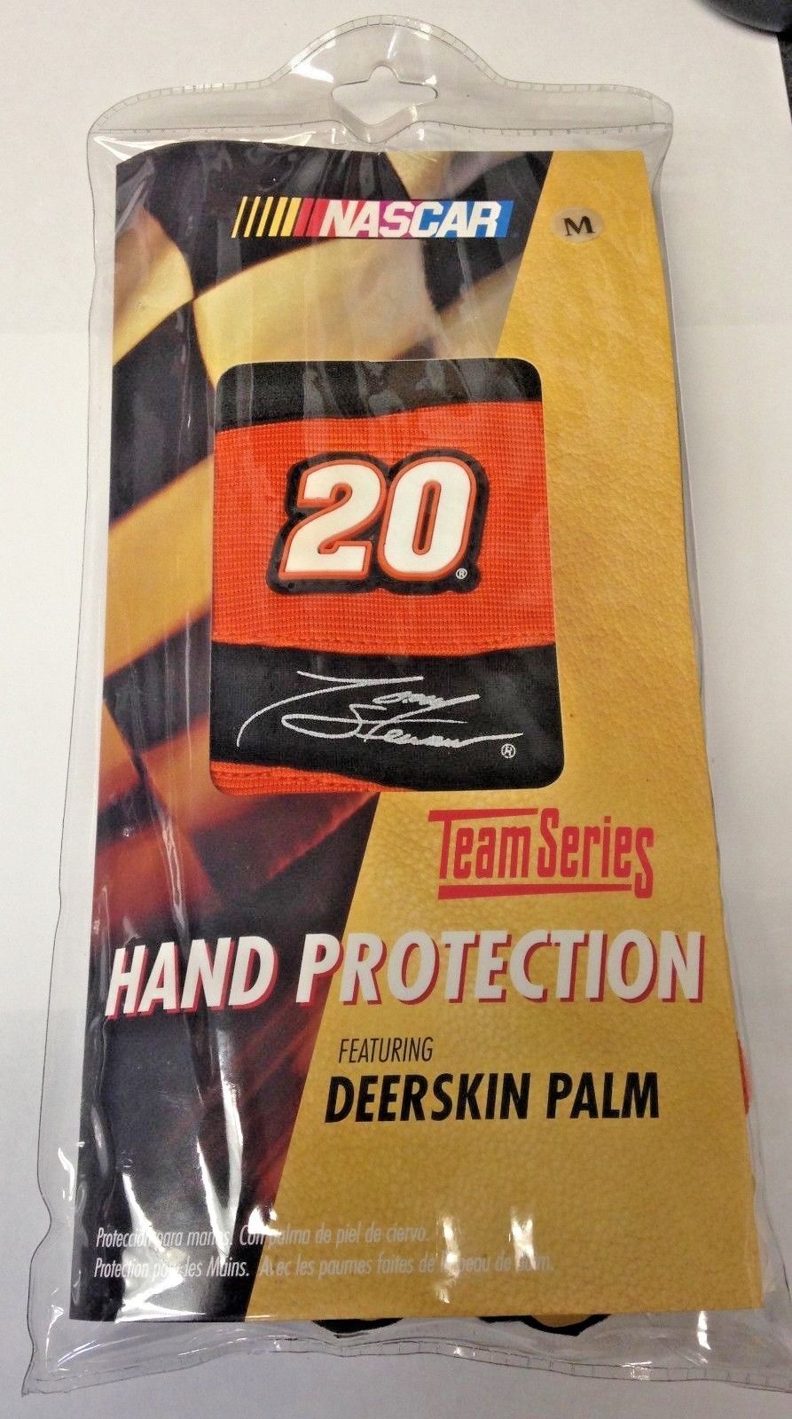 Nascar Gloves 05481002 #20 Tony Stewart Featuring Deerskin Palm Size Medium