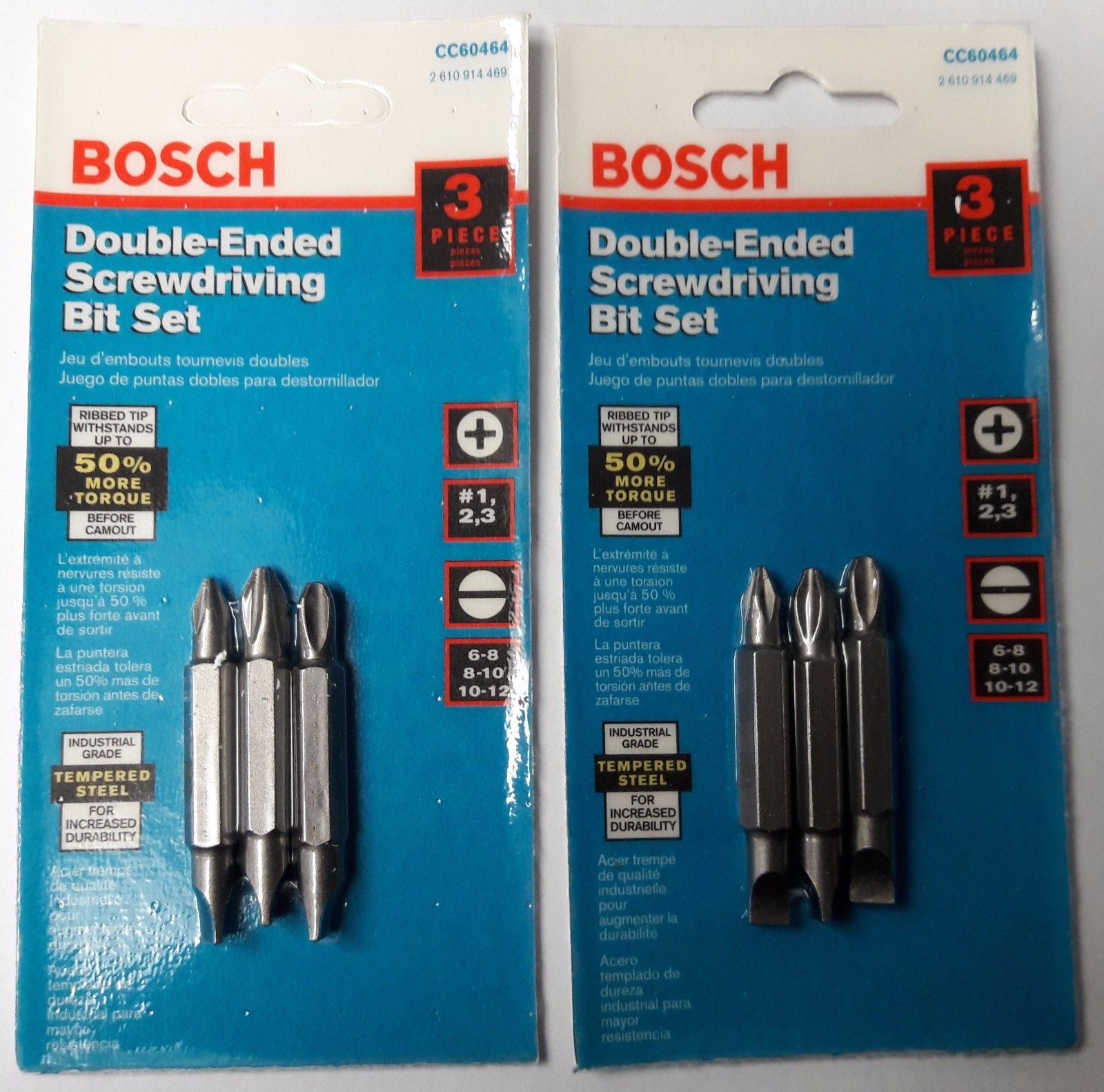 Bosch CC60464 Double-End Bits 2" Phillips Straight USA 2-3 Packs