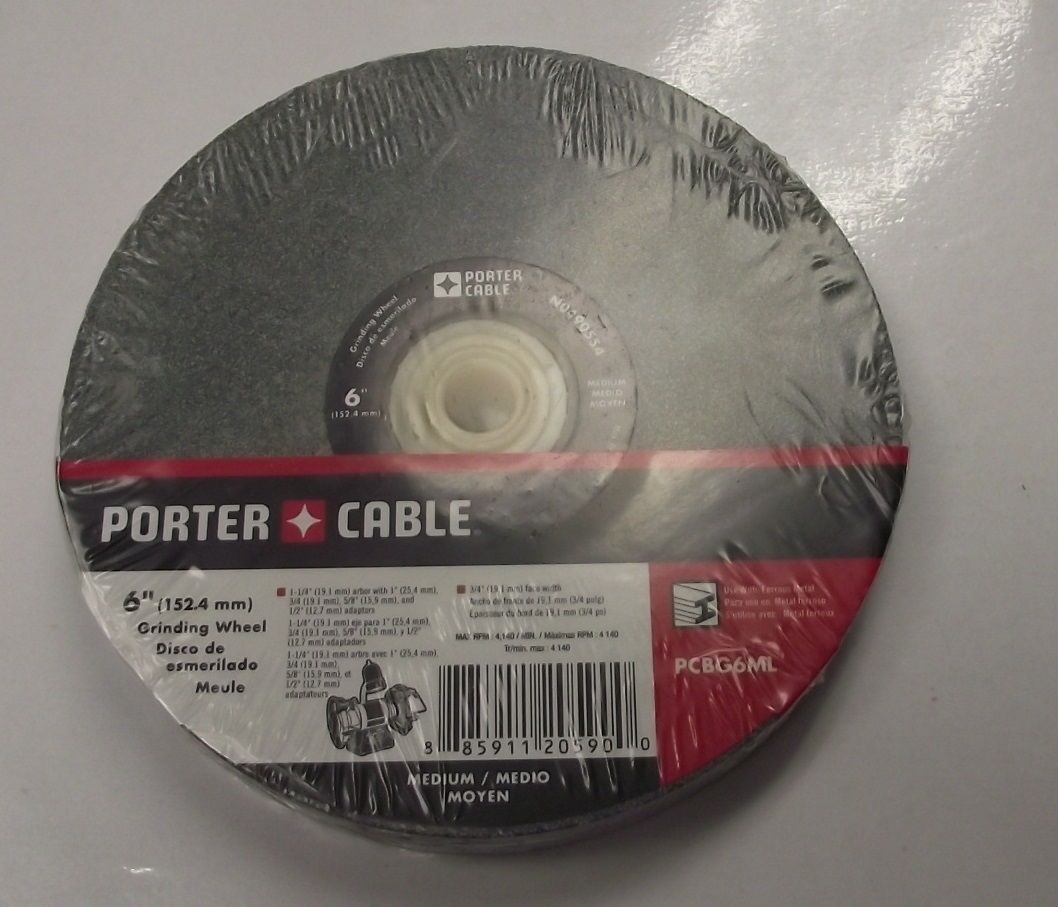 PORTER-CABLE PCBG6ML 6" x 3/4" x 1" Medium Bench Grinding Wheel