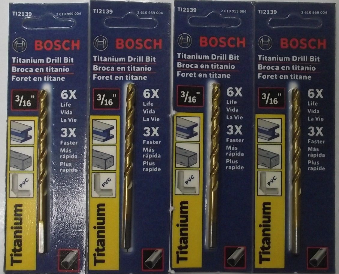 Bosch TI2139 3/16" Titanium Split Point Jobber Drill Bit 4PKS