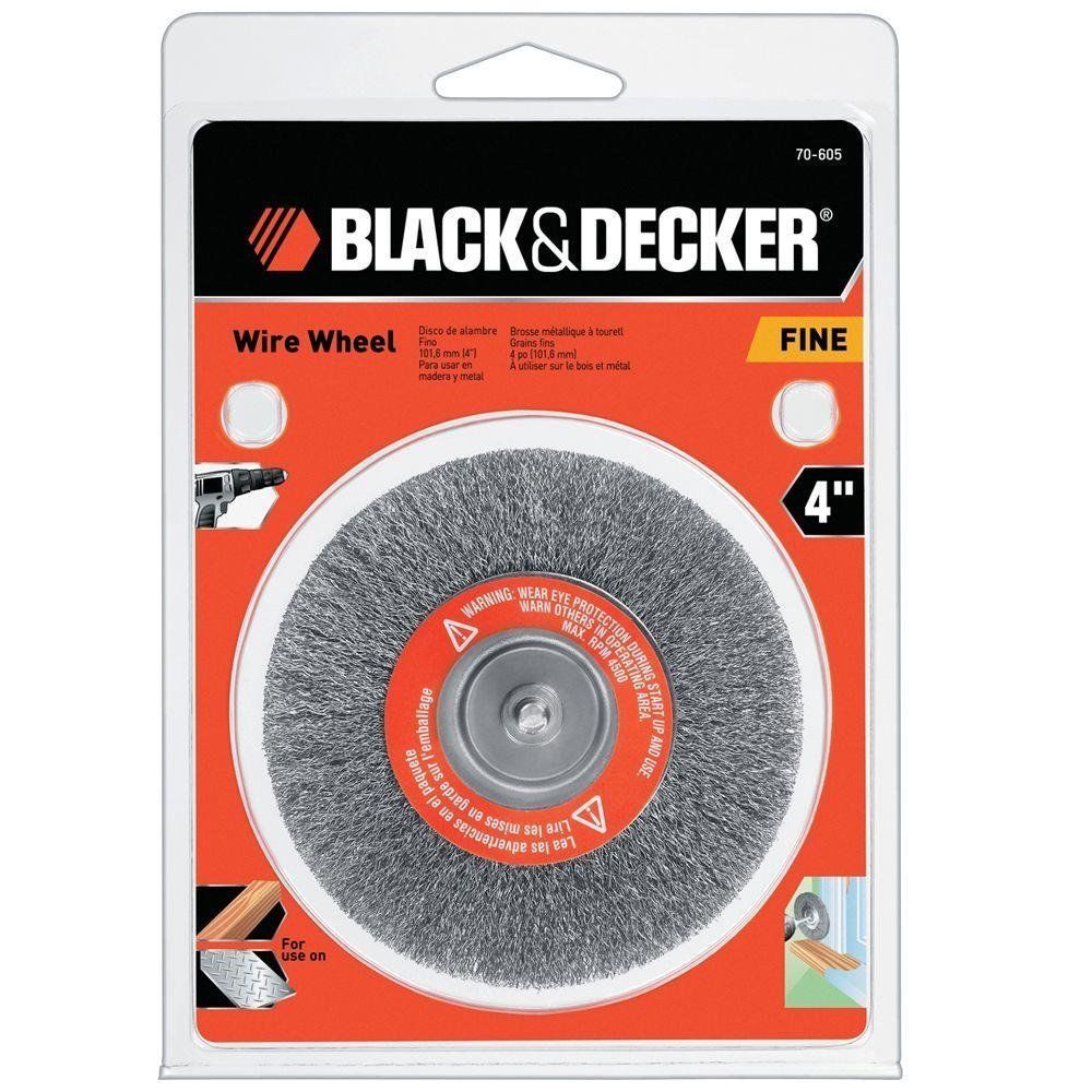 Black & Decker 70-605 4" Fine Wire Wheel With 1/4" Shank