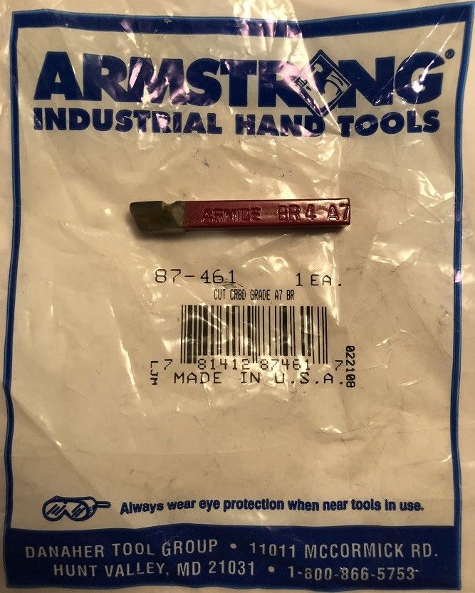 Armstrong 87-461 Carbide Cutter Grade A7 USA