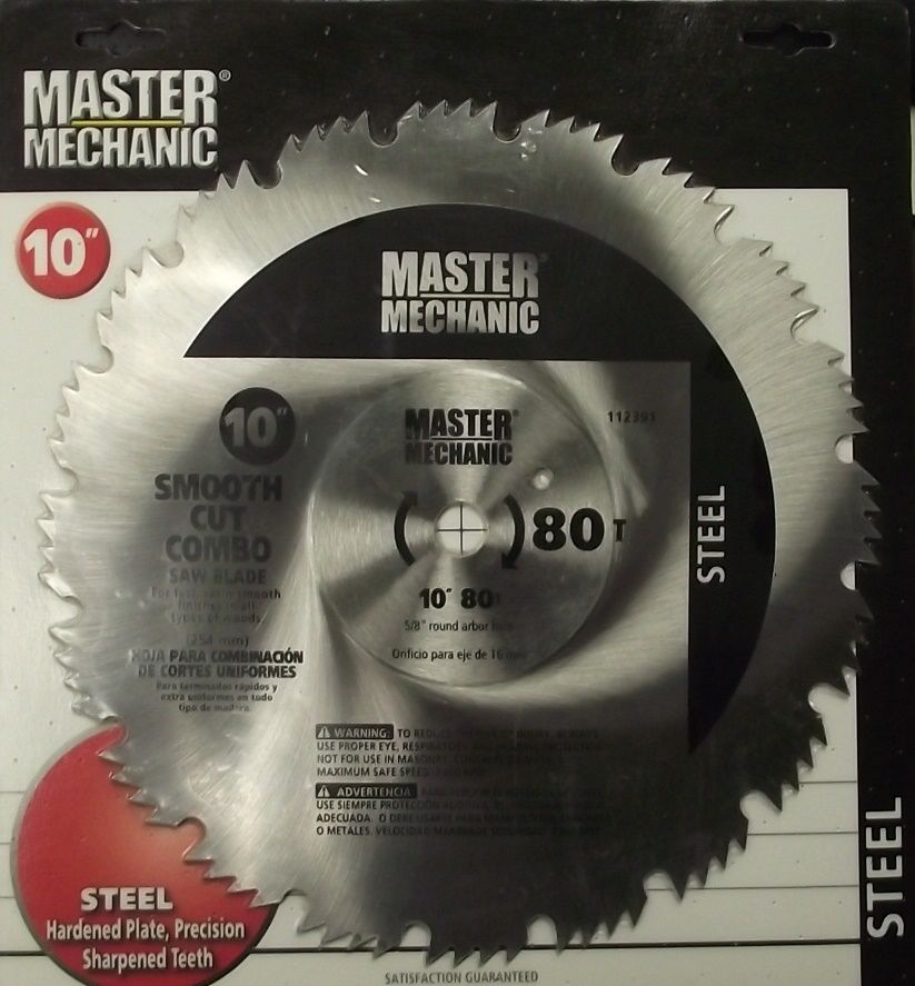 Master Mechanic 112391 10" x 80-Tooth Smooth Cut Combo Saw Blade