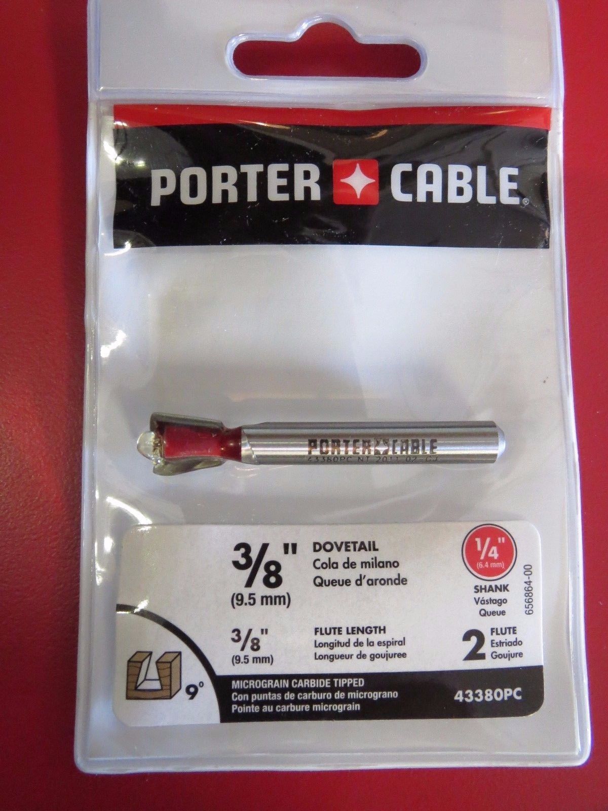 Porter Cable 43380PC Dovetail 3/8" Router Bit 1/4 Shank