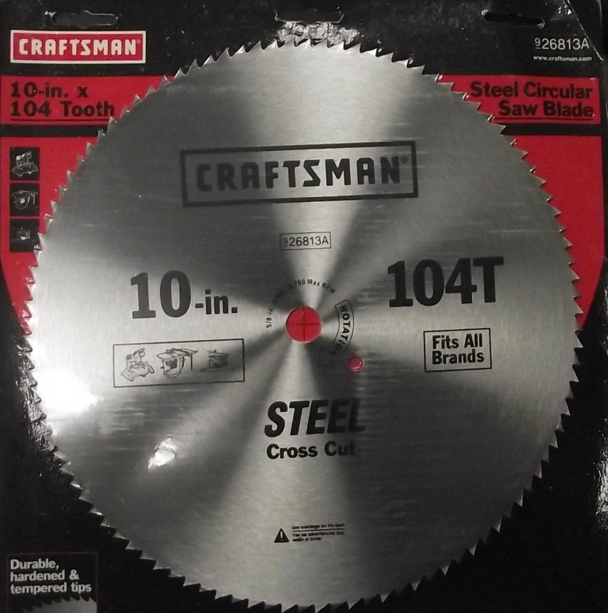 Craftsman 26813 10" x 104 Tooth Saw Blade Heat-Treated Steel
