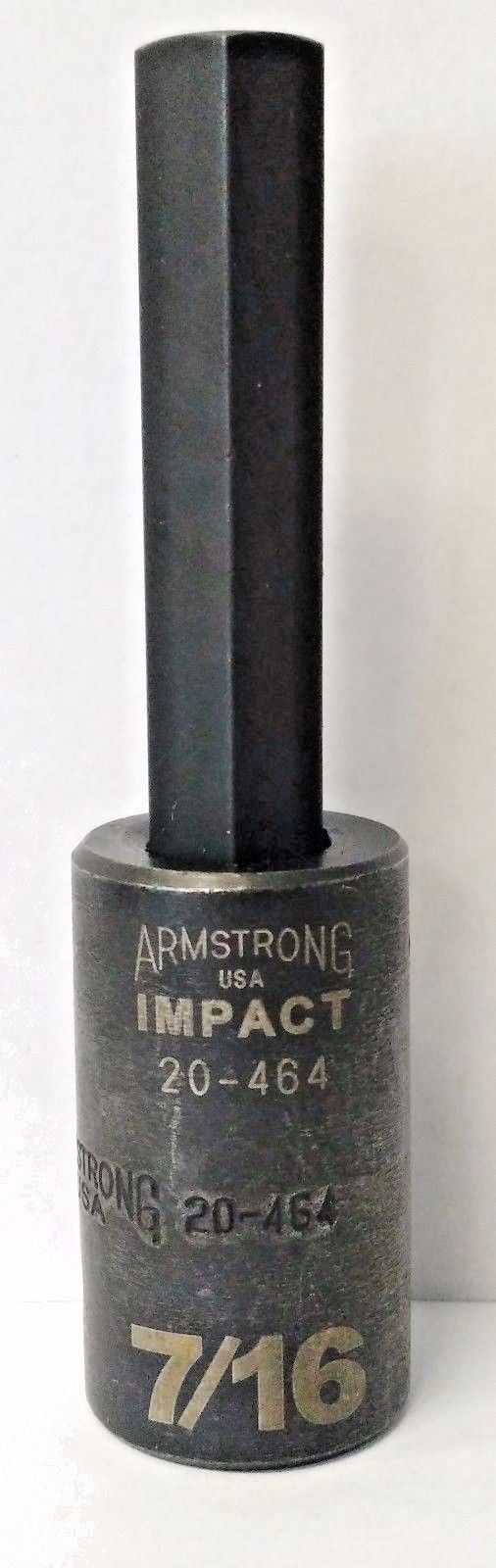 Armstrong 20-464 1/2" Drive 7/16" Impact Hex Bit Socket USA