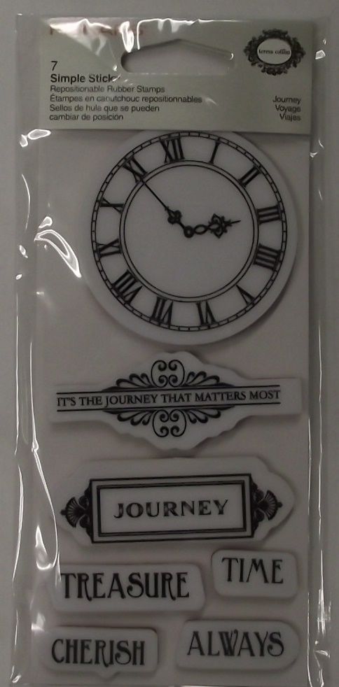 Fiskars 102960-1001 Simple Stick Stamp Set Journey Clock Cherish Time