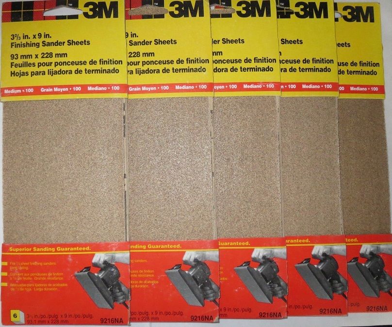 3M 3-2/3" x 9" Finishing Sander Sheets 9216NA 5 Packs