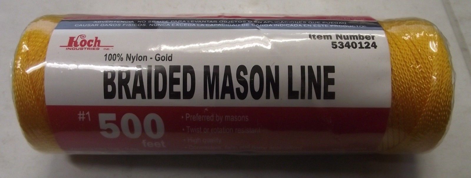 Koch Industries 5340124 Nylon Braided Gold Mason Line #1 By 500 Feet