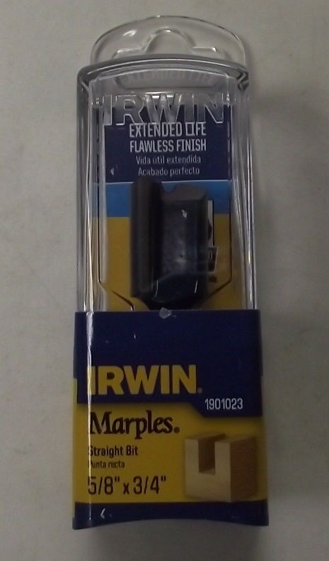 Irwin Tools 1901023 Marples 5/8" x 3/4" Long Straight Router Bit 1/4" Shank