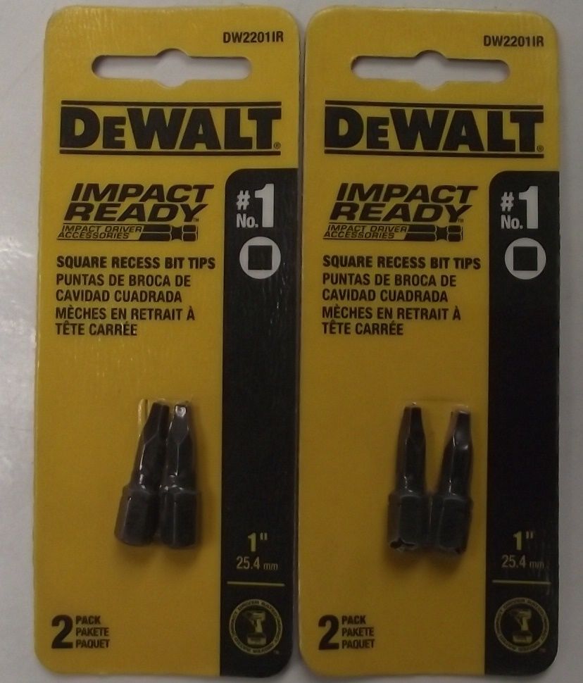 Dewalt DW2201IR #1 Square Impact Ready Drive Bits 2-2pks