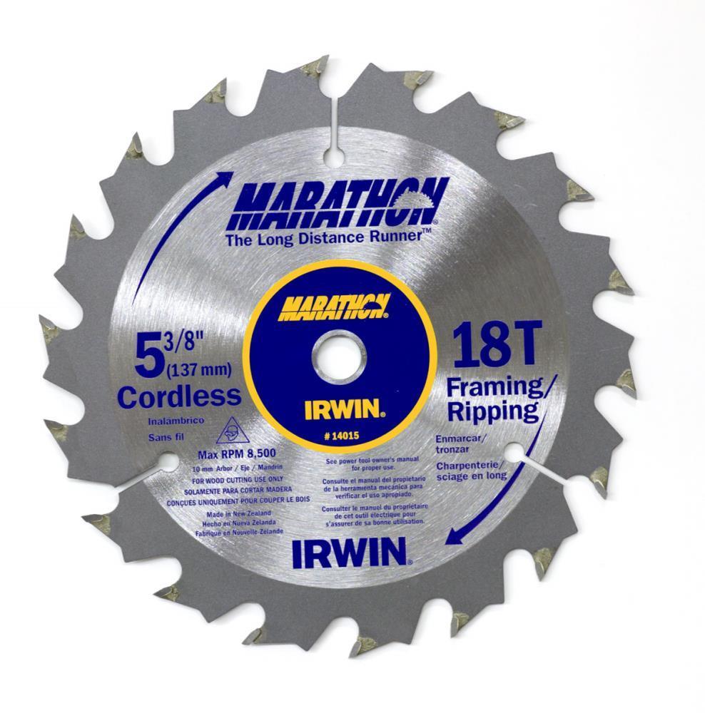 Irwin Marathon 14015 5-3/8" x 18T Framing / Ripping Cordless Circular Saw Blade
