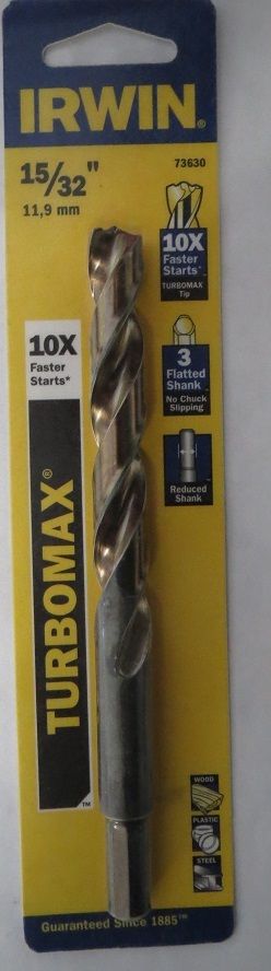 Irwin #73630 15/32" Turbomax Drill Bit