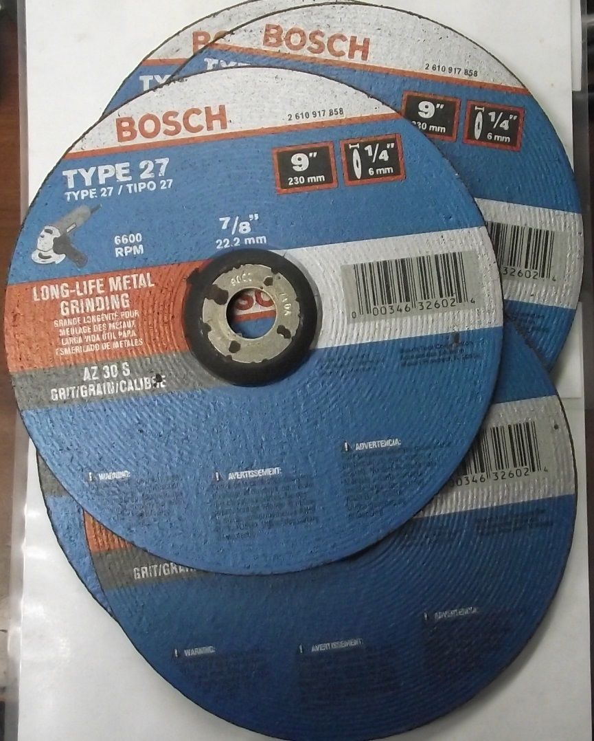 Bosch 2610917858 9" x 1/4" x 7/8" Long-Life Metal Cutting Grinding Wheel 10pcs.