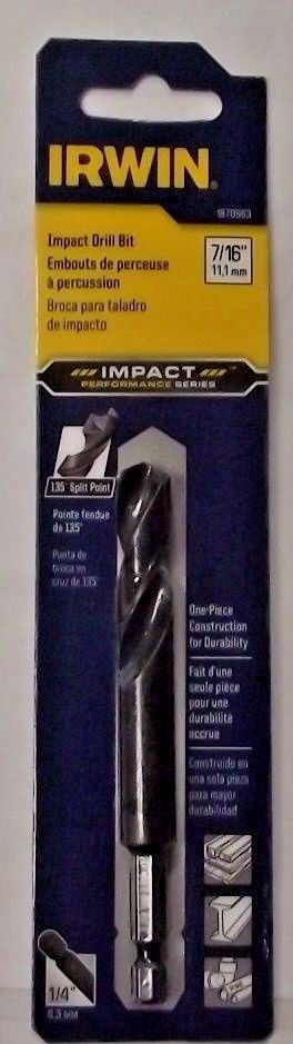 IRWIN 1870963 7/16" Impact Hex Shank Drill Bit