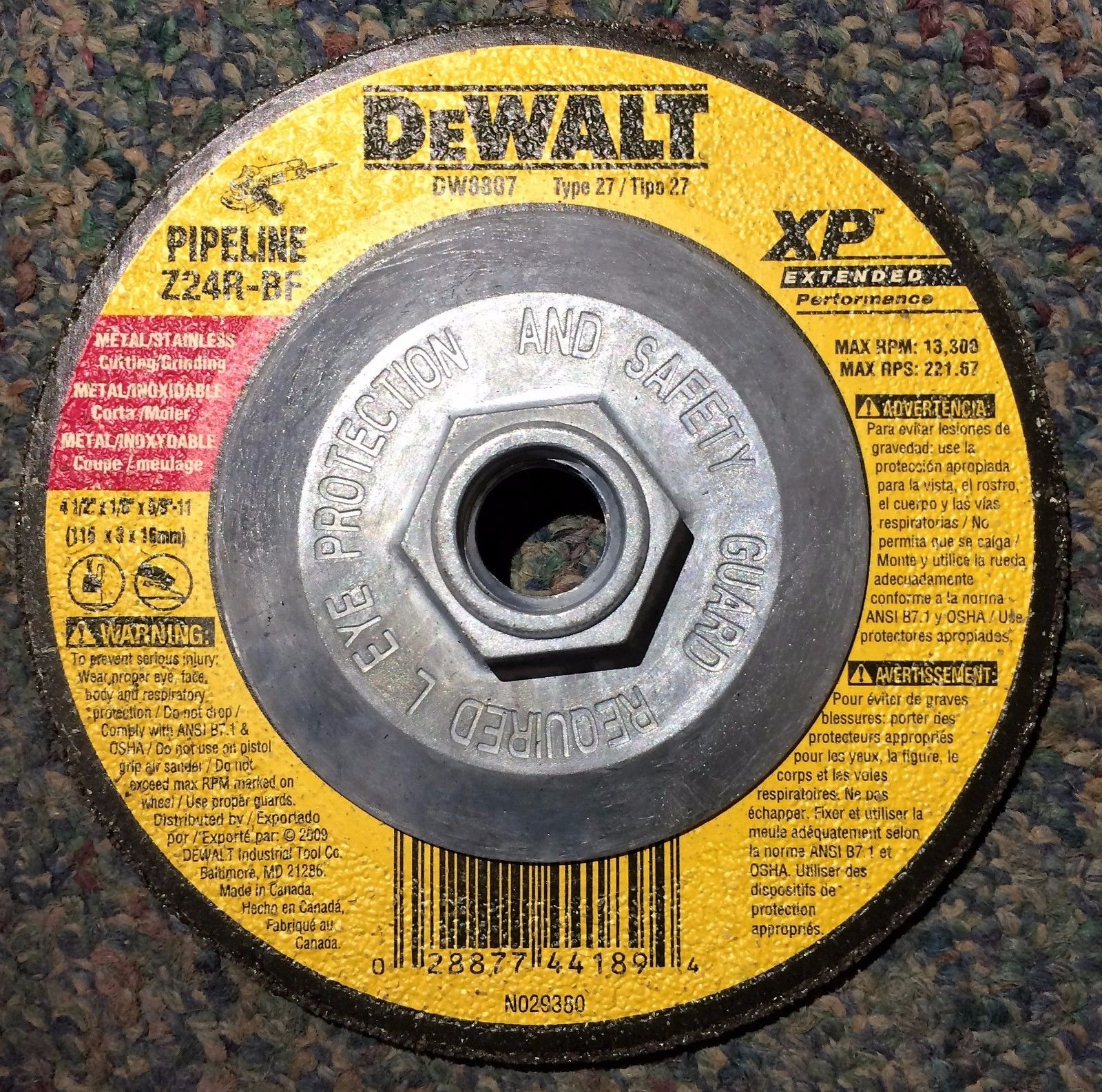 Dewalt DW8807 4-1/2" x 1/8" x 5/8"-11 Grinding Wheels 10 Wheels USA